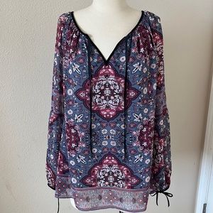 White House Black Market Paisley Top Size 14